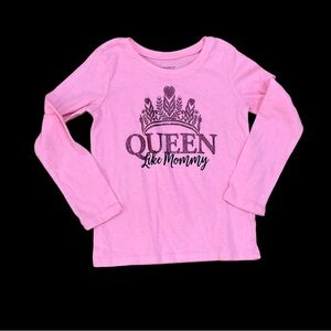 “Queen Like Mommy” Pink Long Sleeve Shirt”
